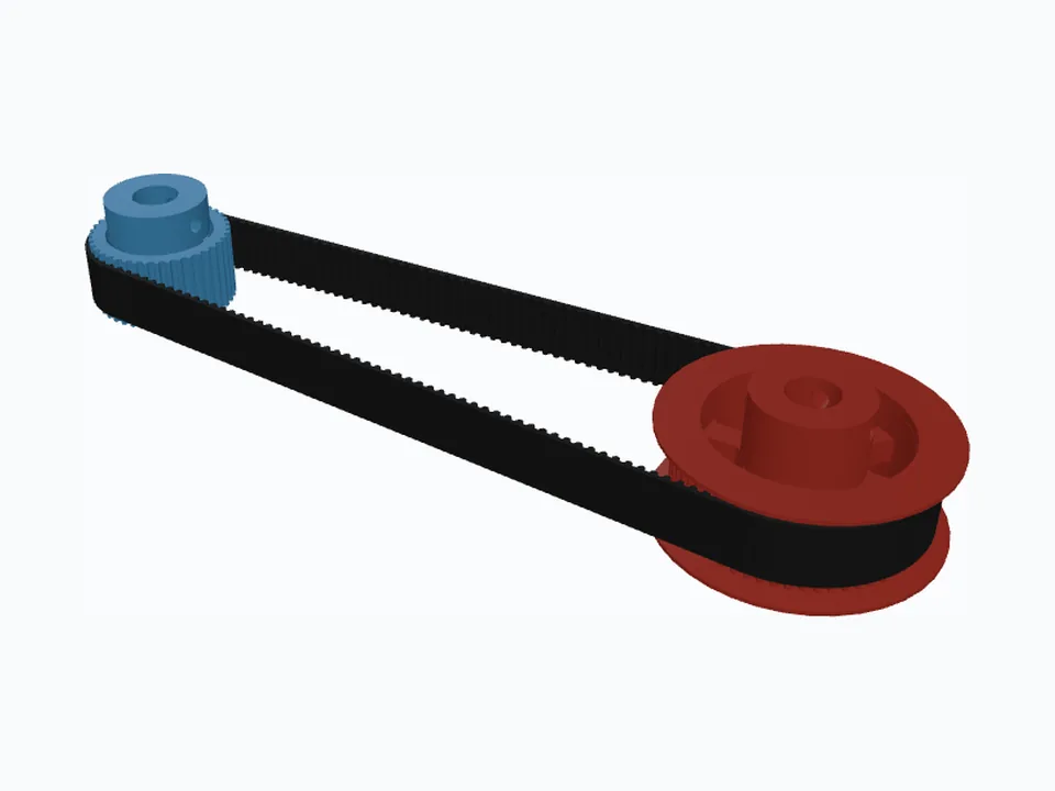 GT2 40T & 60T, Spoked Thin-Web Pulleys — 3D view