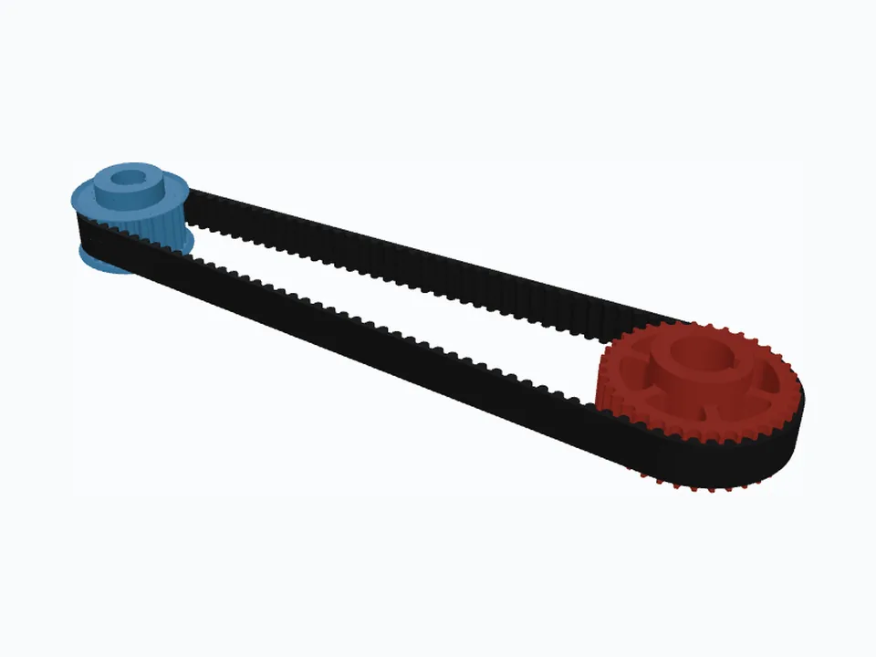 HTD 14M 24T & 36T, Industrial Size: the drive with its belt