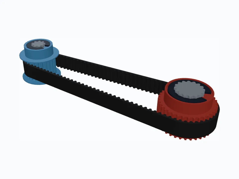 HTD 3M 24T & 36T, ISO 4156 Involute Splines — 3D view